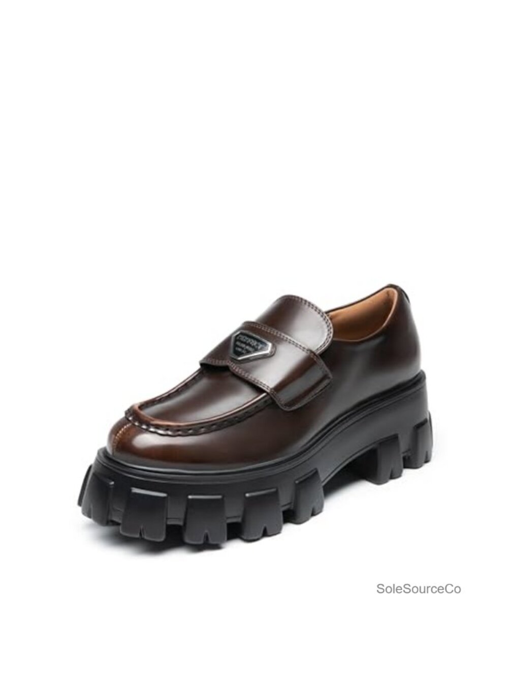 Women's Chunky Platform Loafers Patent Vegan Leather Slip-On Shoes